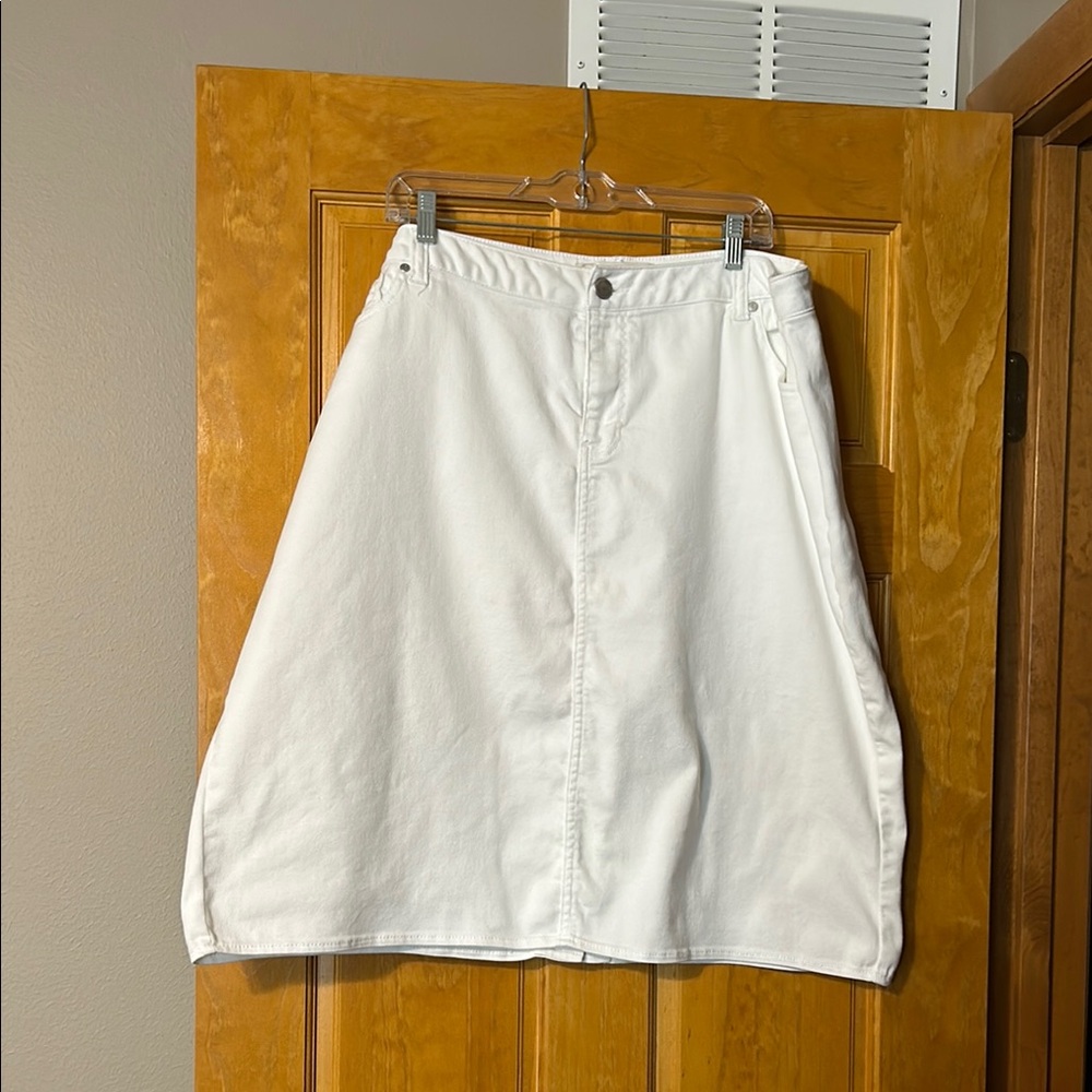 Classic White Denim Skirt